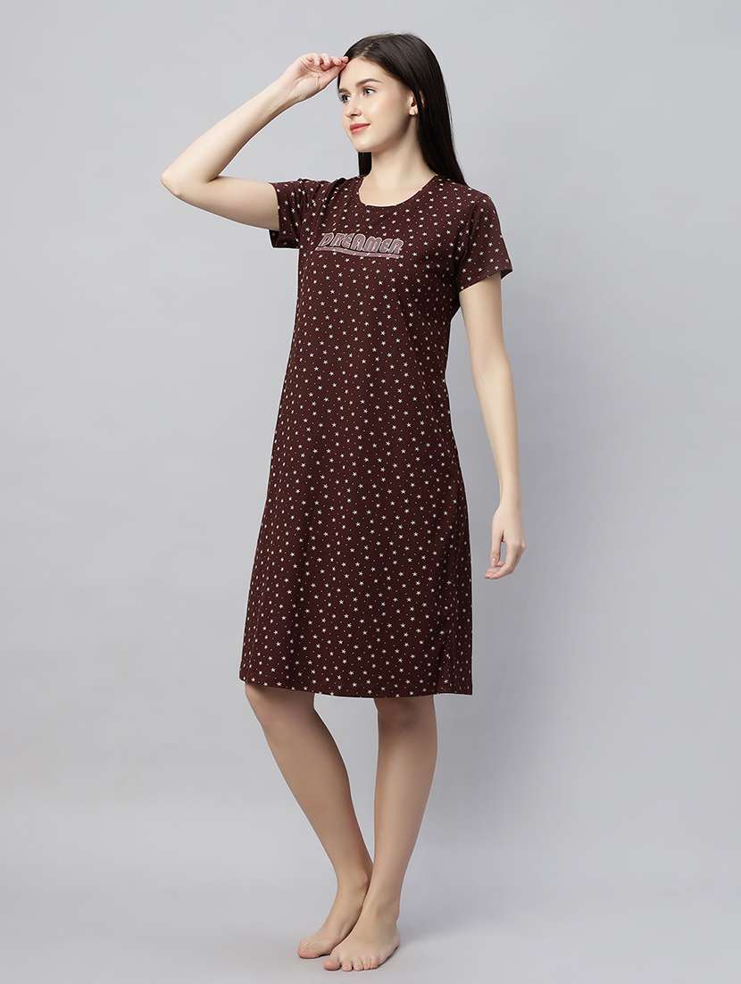 women round neck printed sleepshirts - 21712079 -  Standard Image - 1