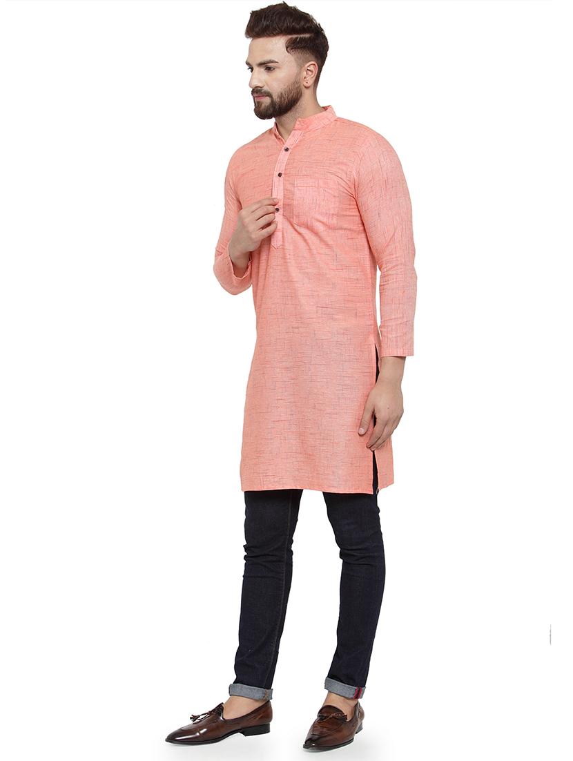 men mandarin neck solid long kurta - 21712088 -  Standard Image - 1