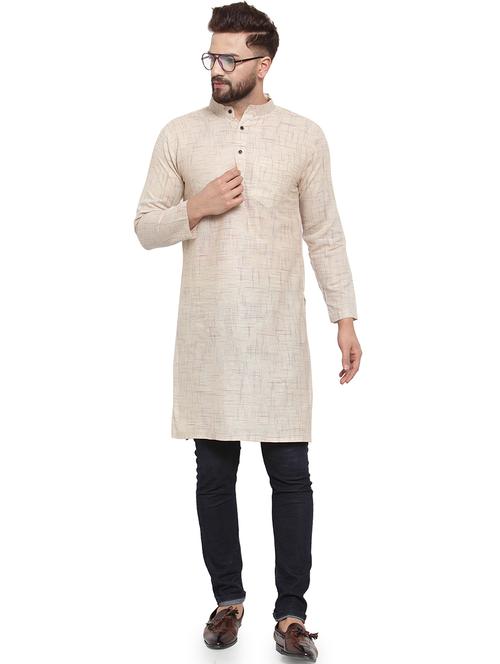 men mandarin neck solid long kurta - 21712092 -  Standard Image - 0