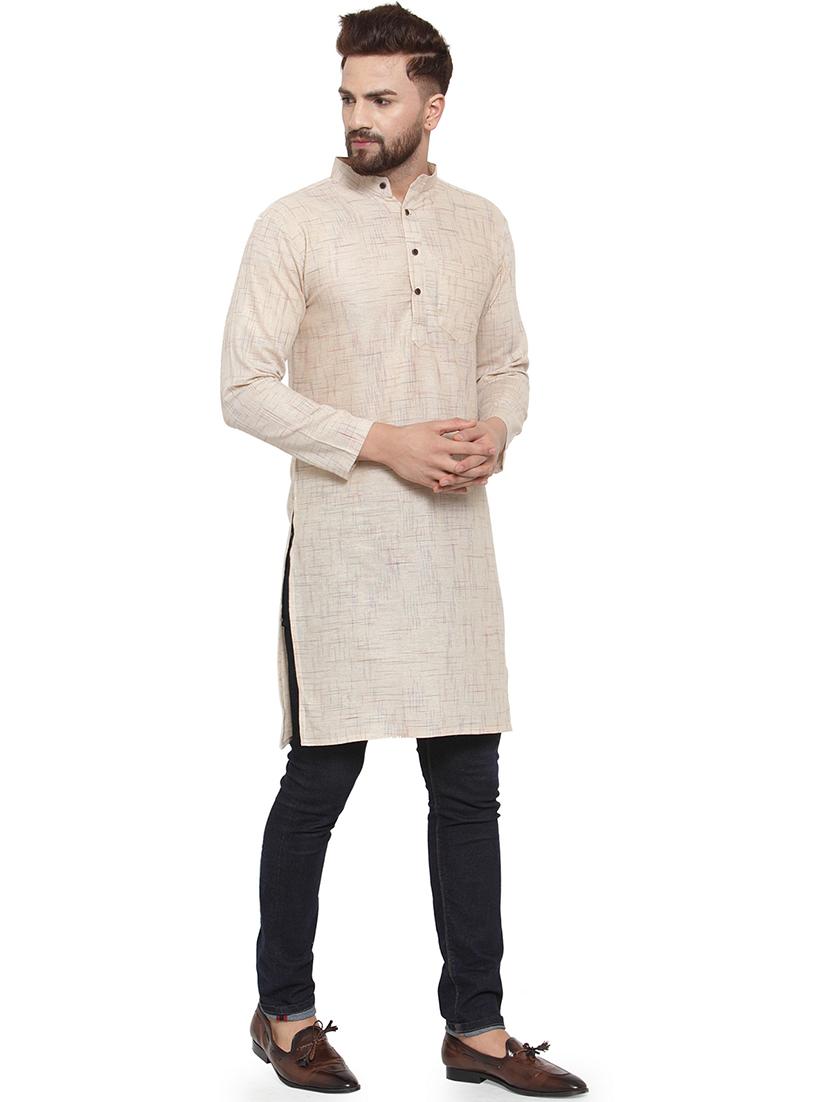 men mandarin neck solid long kurta - 21712092 -  Standard Image - 1