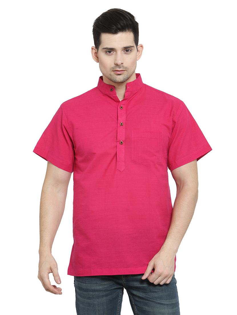 men mandarin neck solid short kurta