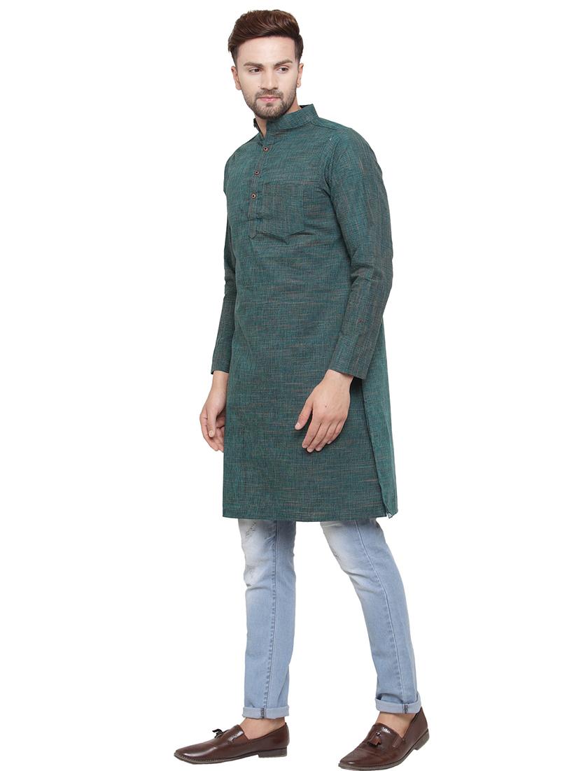 men mandarin neck solid long kurta - 21712164 -  Standard Image - 1