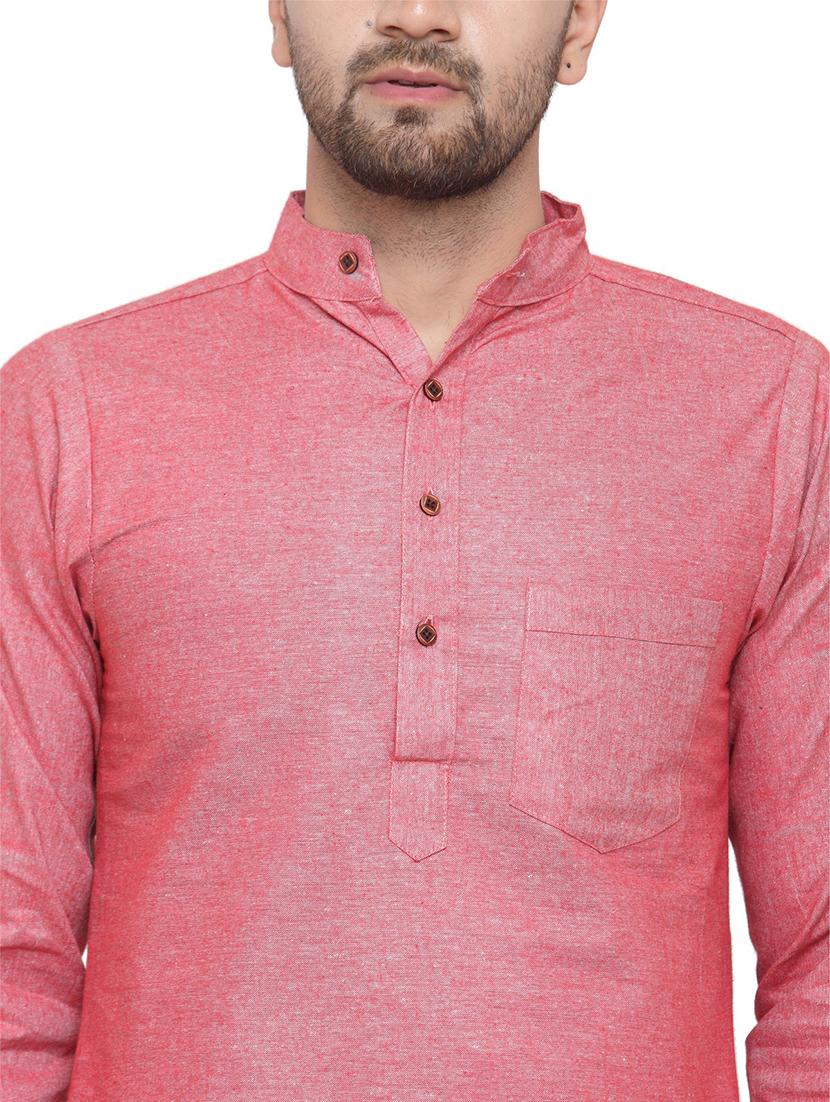 men mandarin neck solid long kurta - 21712172 - Standard Image - 4