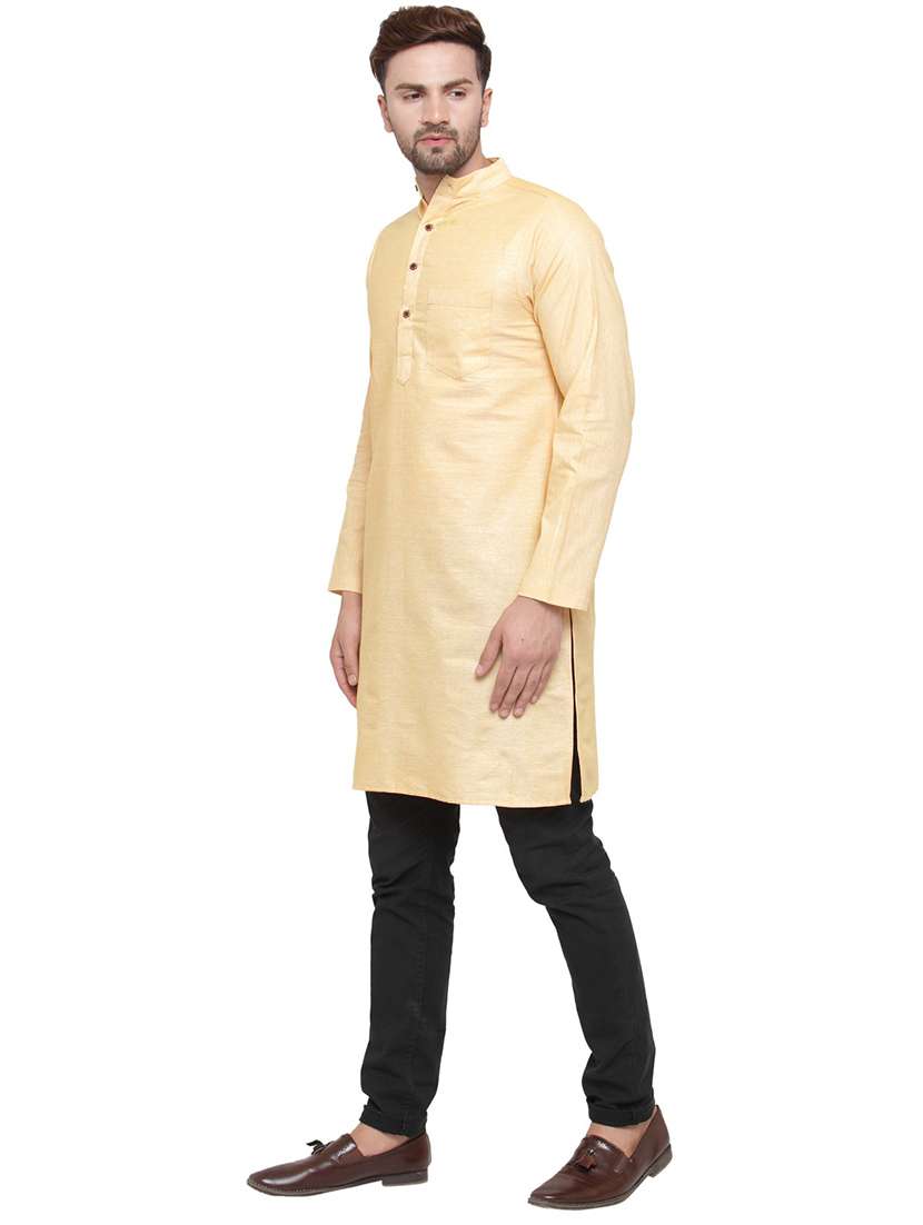 men mandarin neck solid long kurta - 21712183 -  Standard Image - 1