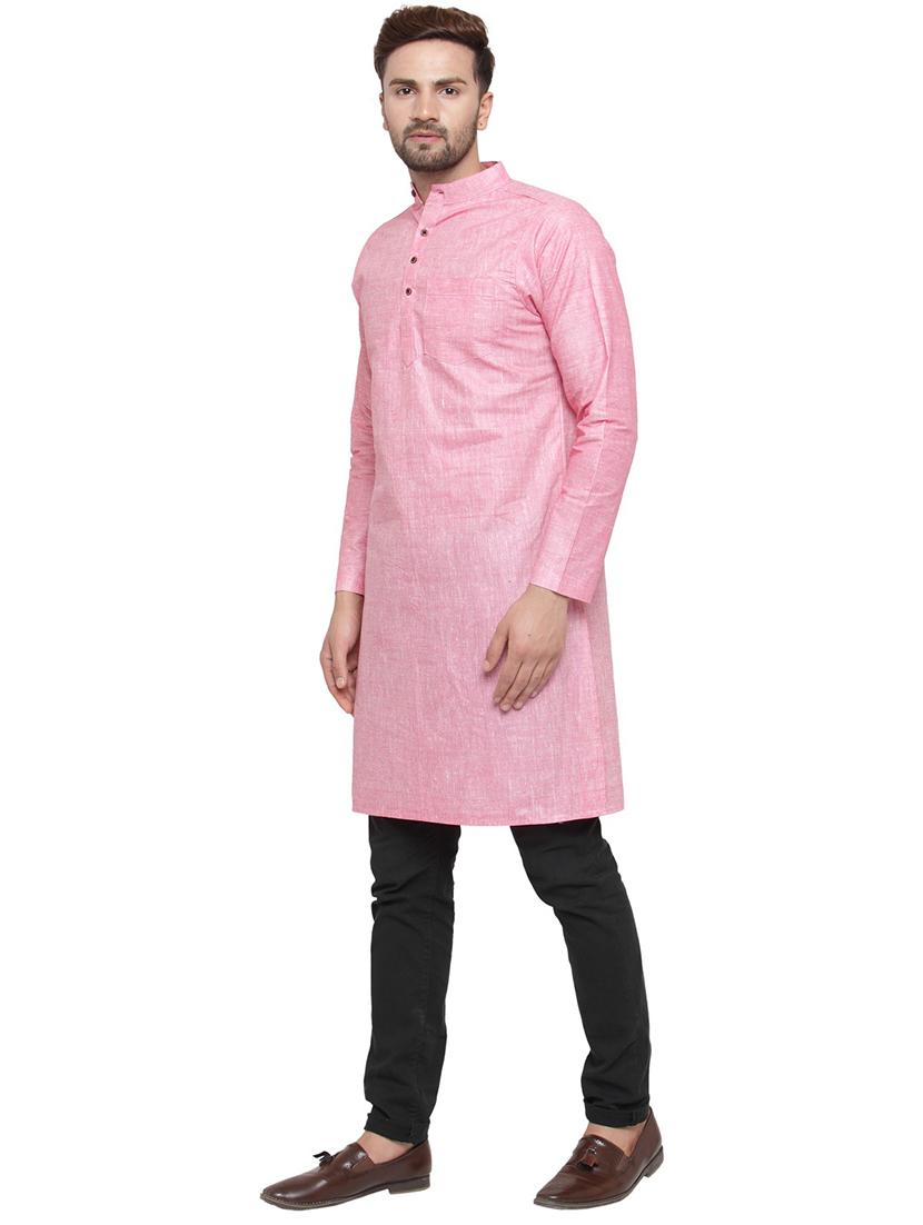 men mandarin neck solid long kurta - 21712186 - Standard Image - 1