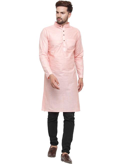 men mandarin neck solid long kurta - 21712188 - Standard Image - 0