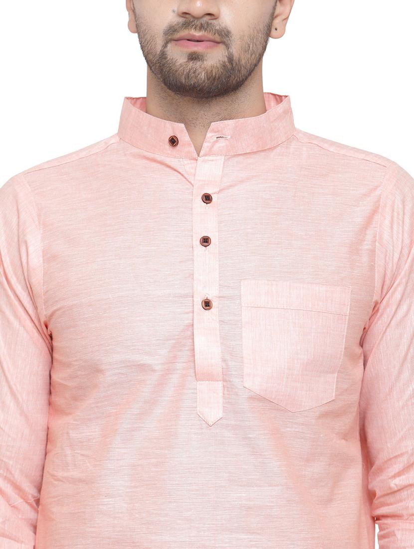 men mandarin neck solid long kurta - 21712188 - Standard Image - 4