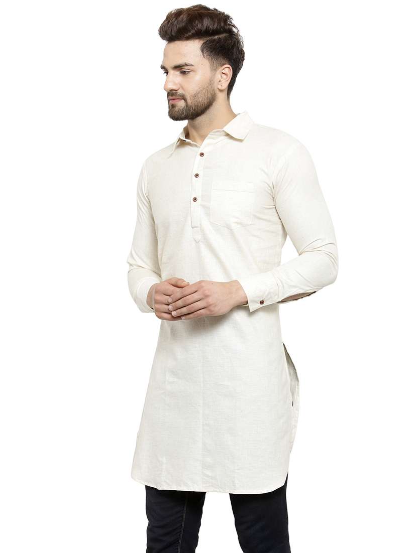 men long sleeves solid pathani kurta - 21712192 -  Standard Image - 1
