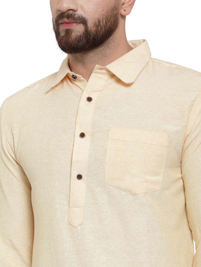men long sleeves solid pathani kurta - 21712201 - Standard Image - 4