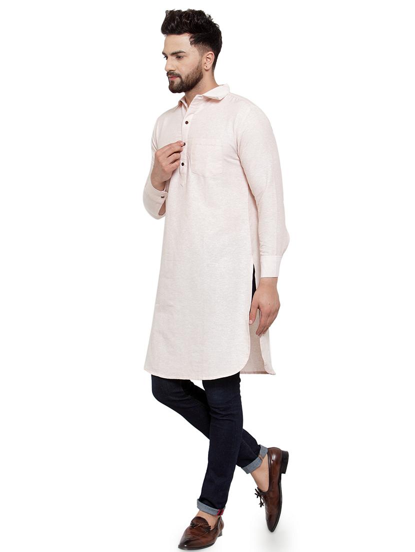 men long sleeves solid pathani kurta - 21712203 -  Standard Image - 1