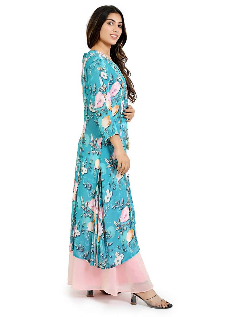 women floral printed kurta palazzo set with dupatta - 21712220 -  Standard Image - 1