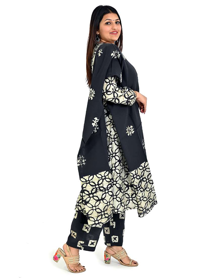 women batik printed kurta palazzo set with dupattta - 21712223 -  Standard Image - 1