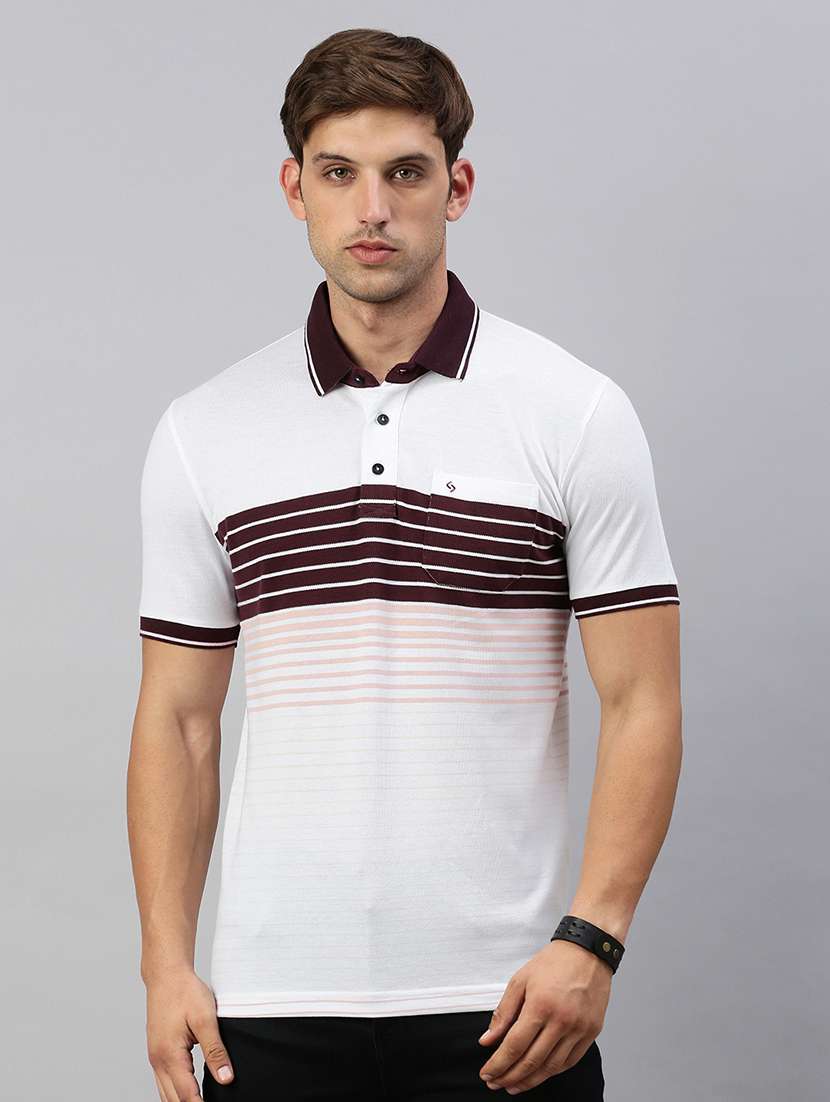 men printed short sleeves polo t t-shirt