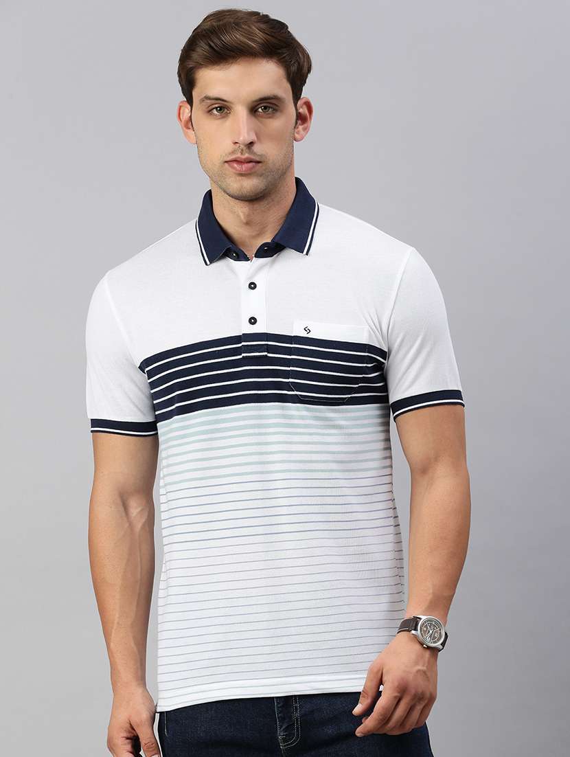 men printed short sleeves polo t t-shirt