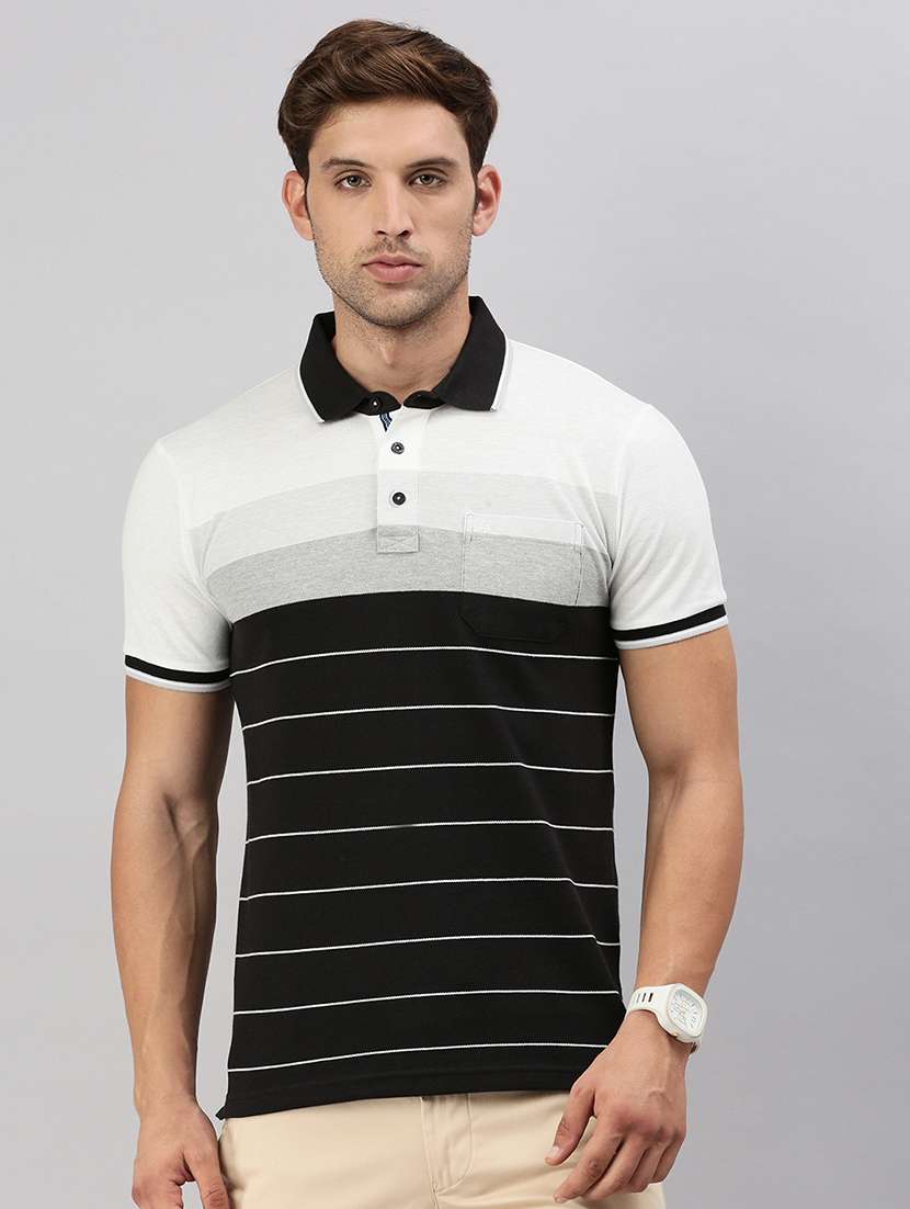 men printed short sleeves polo t t-shirt