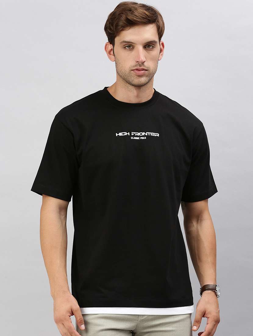 men printed short sleeves t-shirt