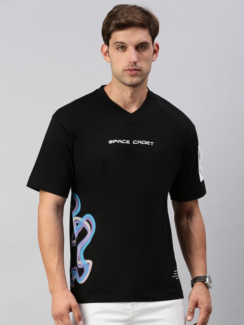 men printed short sleeves t-shirt