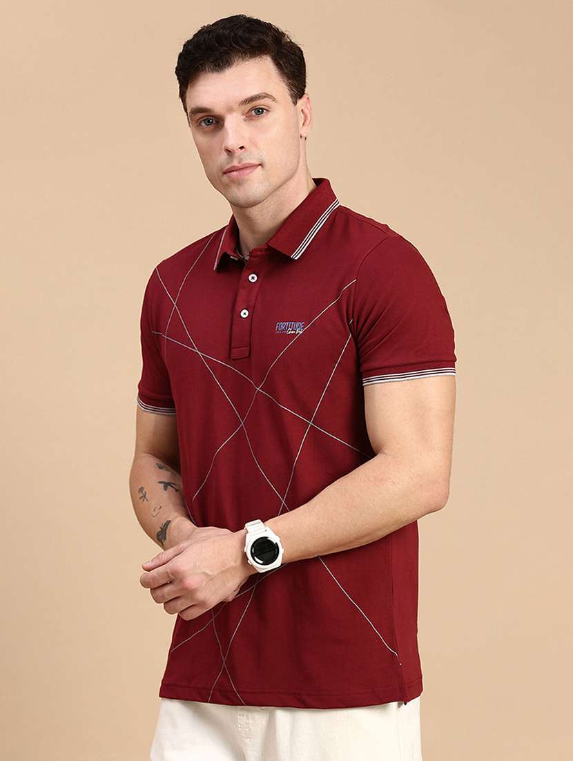 men printed short sleeves polo t-shirt - 21712303 -  Standard Image - 1