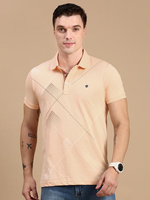 men printed short sleeves polo t-shirt - 21712307 - Standard Image - 0