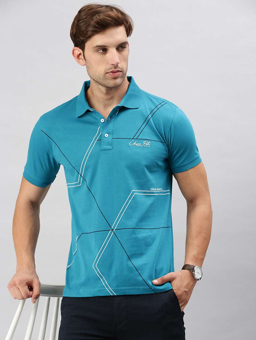men printed short sleeves polo t-shirt - 21712308 -  Standard Image - 1