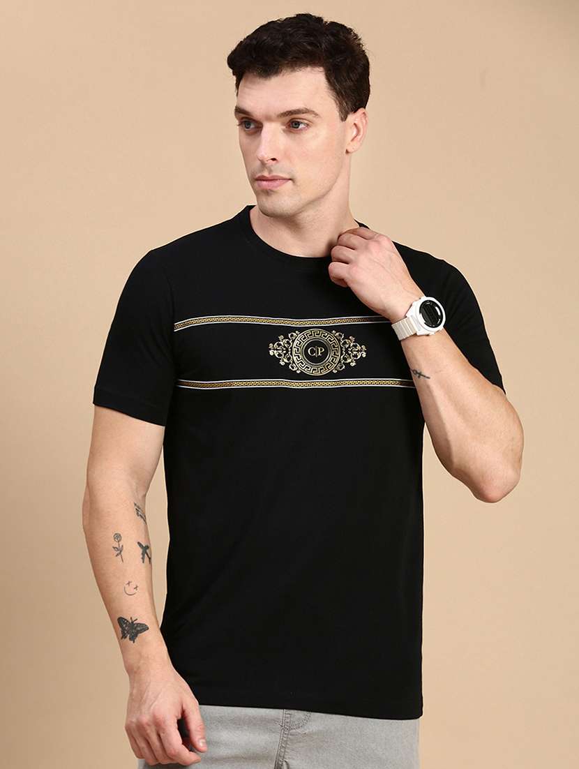 men printed short sleeves t-shirt