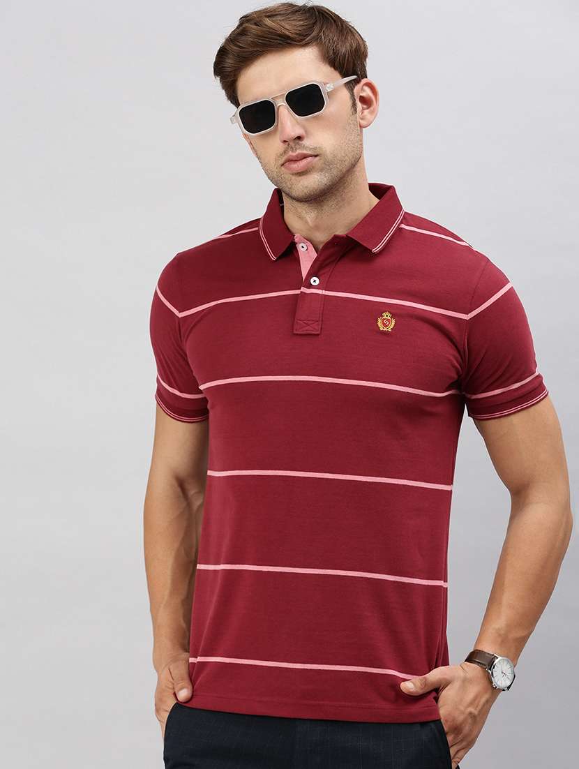 men striped short sleeves polo t-shirt - 21712322 -  Standard Image - 1