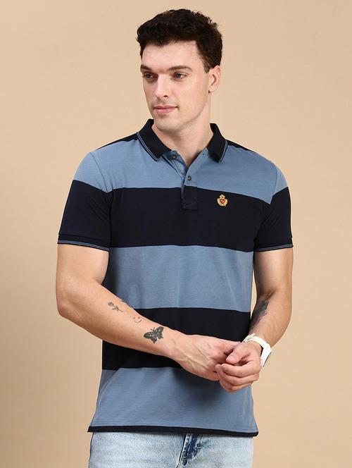 men color blocked short sleeves polo t-shirt - 21712323 - Standard Image - 0