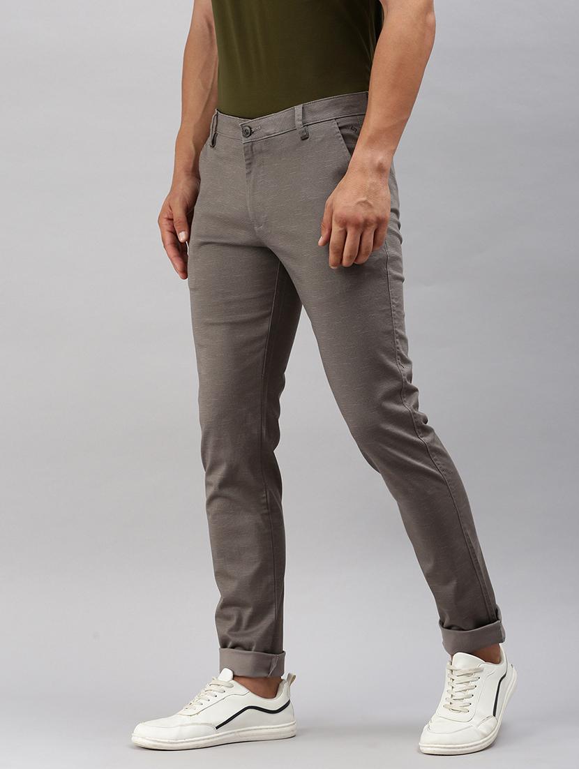 men solid mid rise chinos - 21712346 - Standard Image - 1