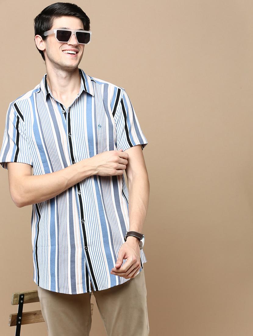 men striped short sleeve shirt - 21712355 - Standard Image - 1
