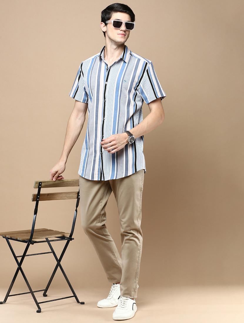 men striped short sleeve shirt - 21712355 - Standard Image - 4
