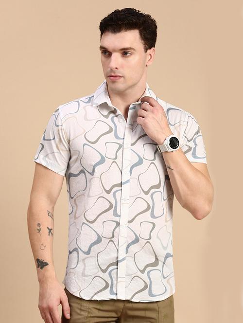 men printed collared casual shirt - 21712361 - Standard Image - 0