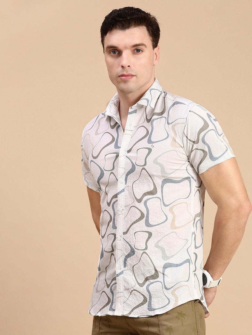 men printed collared casual shirt - 21712361 - Standard Image - 1