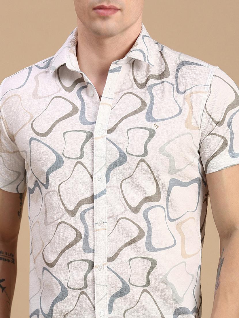 men printed collared casual shirt - 21712361 - Standard Image - 4