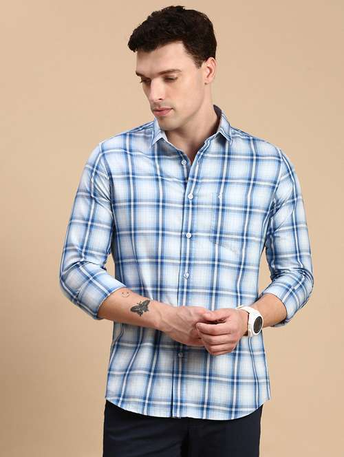 men checkered collared casual shirt - 21712378 - Standard Image - 0