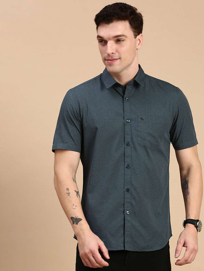 men printed collared casual shirt - 21712381 -  Standard Image - 1