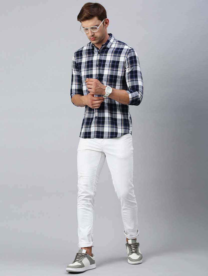 men checkered collared casual shirt - 21712401 -  Standard Image - 4