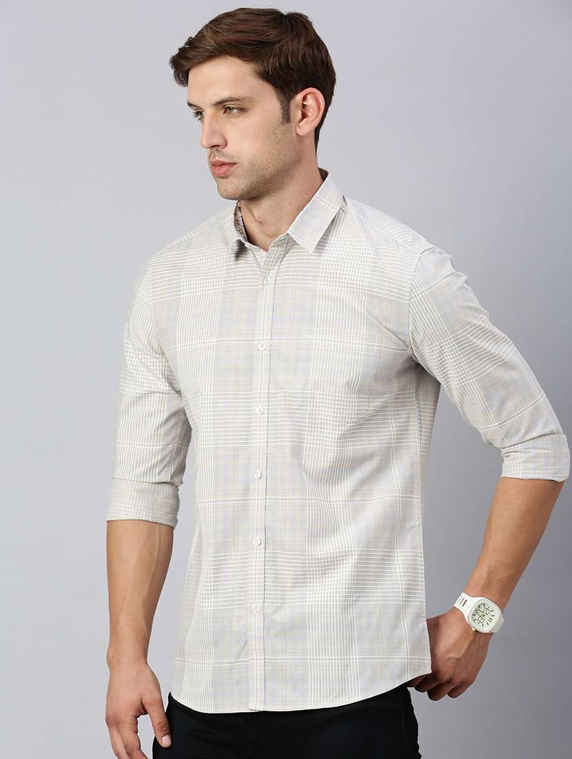 men checkered collared casual shirt - 21712403 -  Standard Image - 1