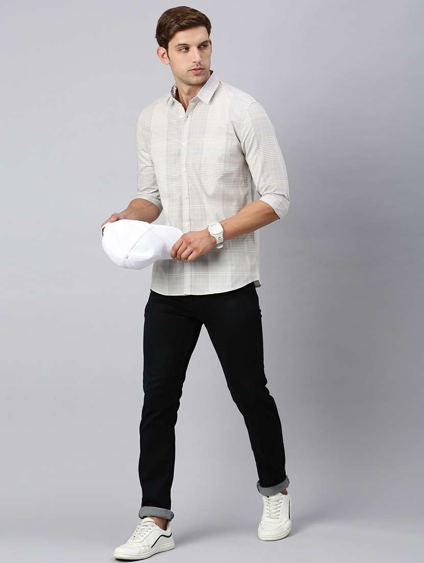 men checkered collared casual shirt - 21712403 -  Standard Image - 4