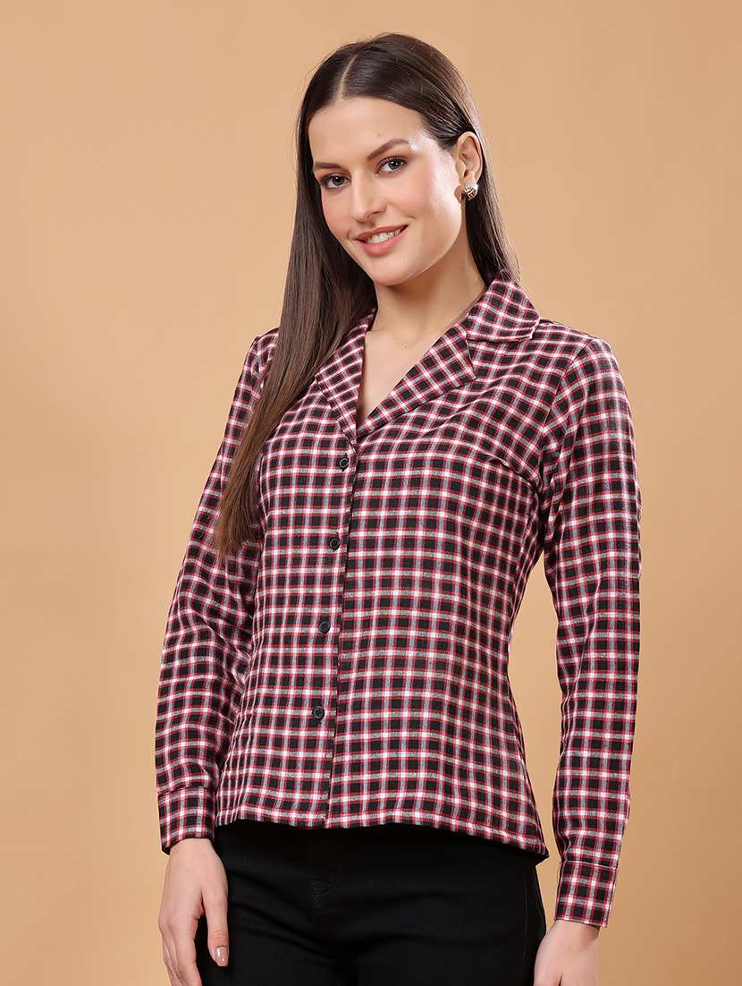 women checkered long sleeve shirt - 21712503 -  Standard Image - 1