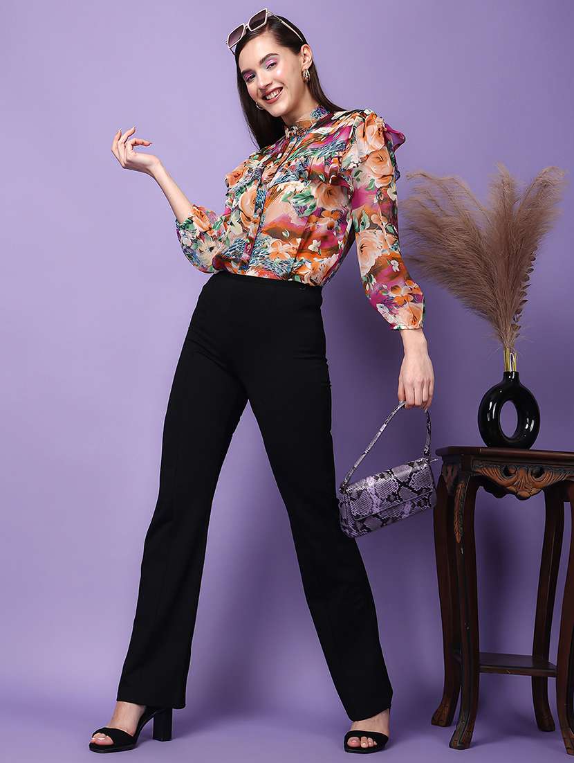 women printed long sleeve shirt - 21712519 - Standard Image - 4