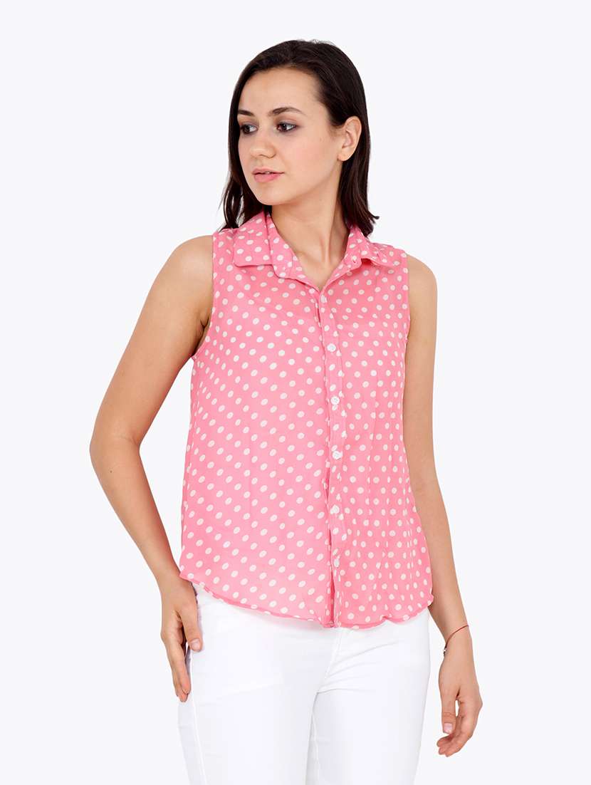 women printed sleeveless shirt - 21712531 -  Standard Image - 1