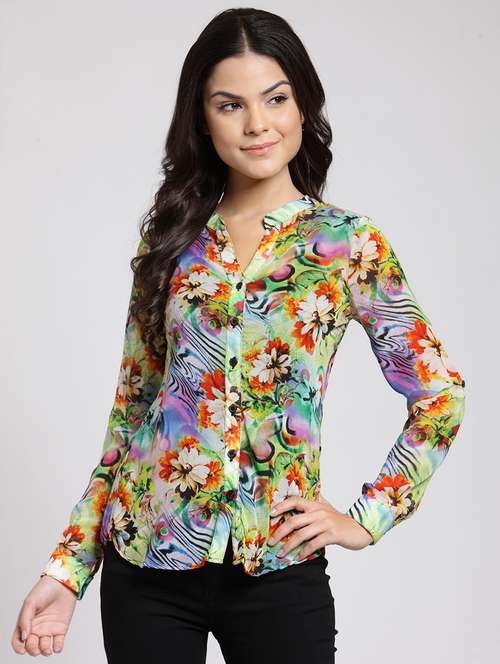 women printed long sleeve shirt - 21712553 -  Standard Image - 0