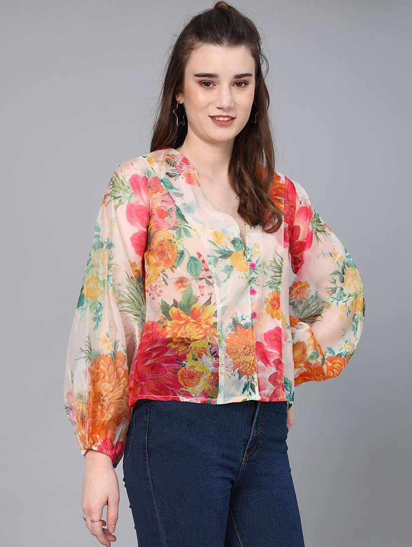 women printed long sleeve shirt - 21712560 -  Standard Image - 1