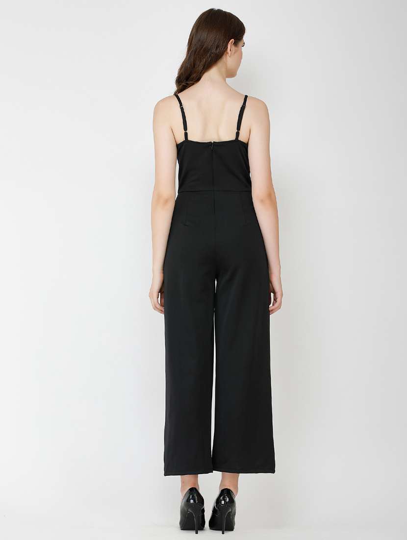 women solid shoulder strap full length jumpsuit - 21712589 -  Standard Image - 4