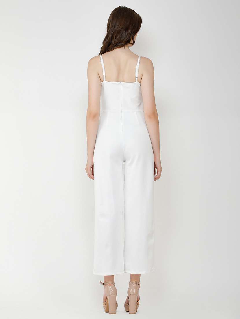 women solid shoulder strap full length jumpsuit - 21712594 -  Standard Image - 4