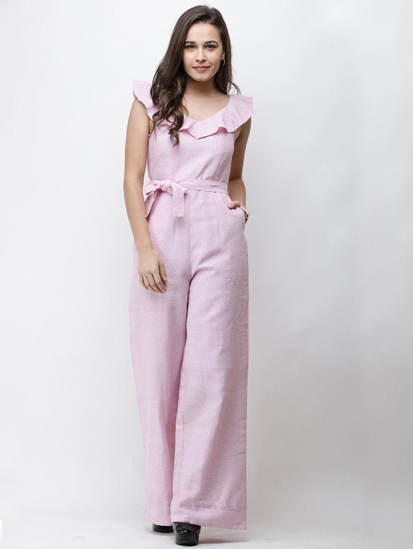 women solid full leg jumpsuit - 21712602 -  Standard Image - 1