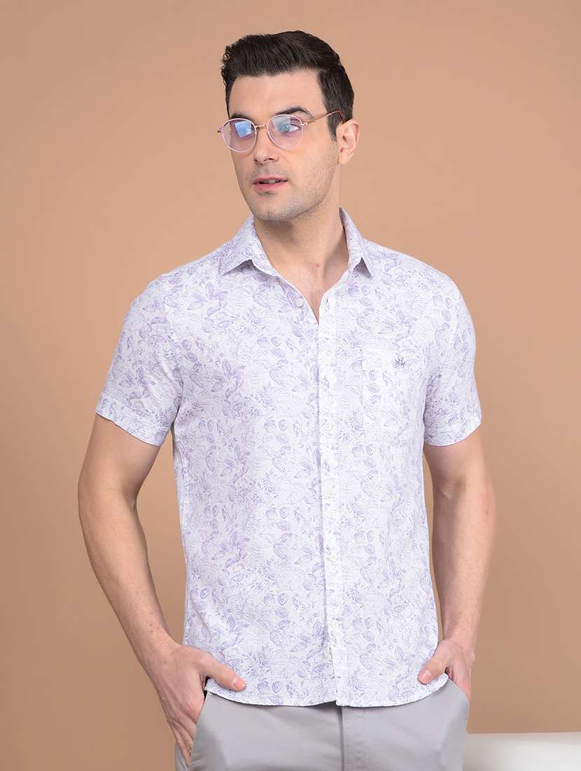 purple cotton casual shirt