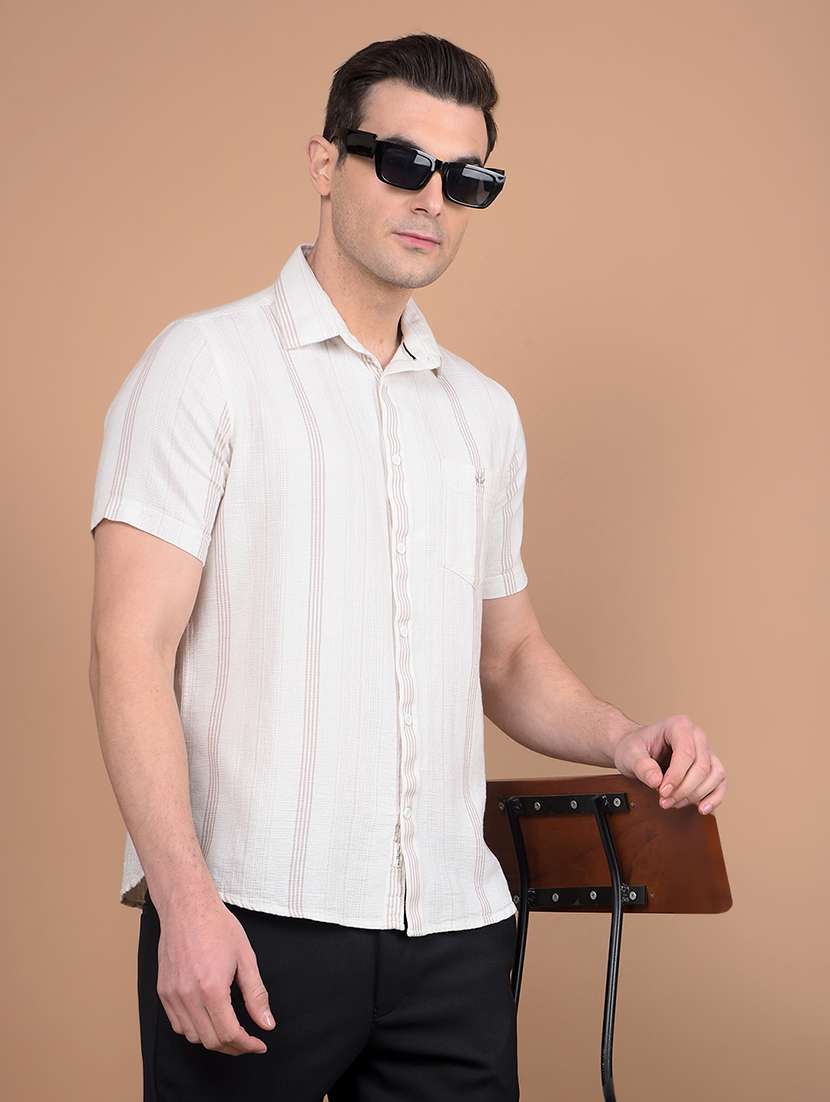 Men Striped Collared Casual Shirt - 21713362 -  Standard Image - 4