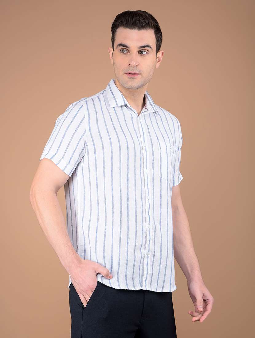 men striped collared casual shirt - 21713365 -  Standard Image - 1