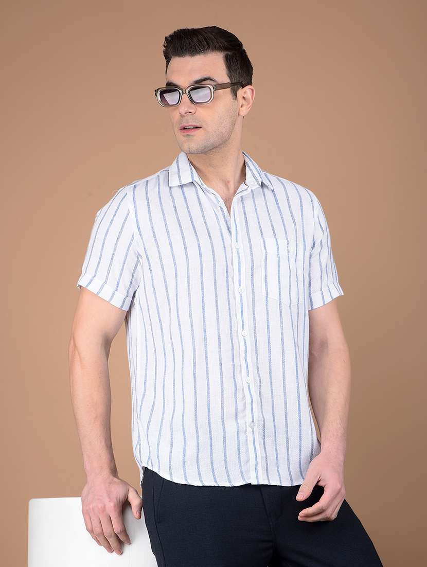 men striped collared casual shirt - 21713365 -  Standard Image - 4